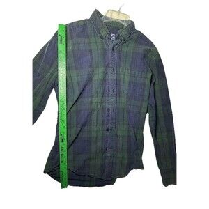 VTG American Eagle Outfitters Flannel Button Up Shirt Size M Green Navy Plaid